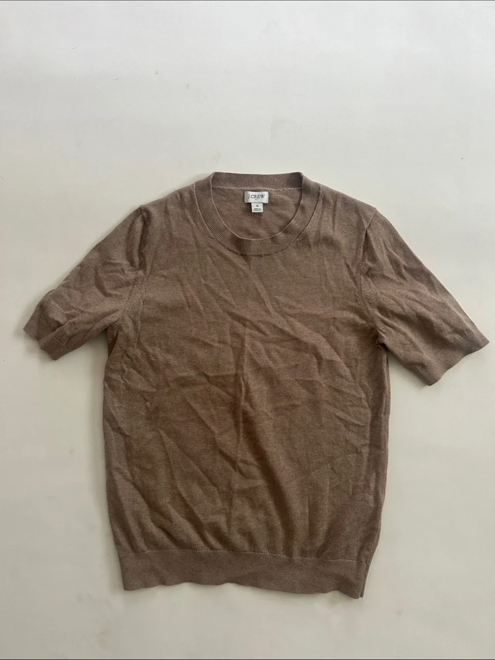 J. Crew Woman’s Brown Short-Sleeve Crewneck Sweater 100% cotton